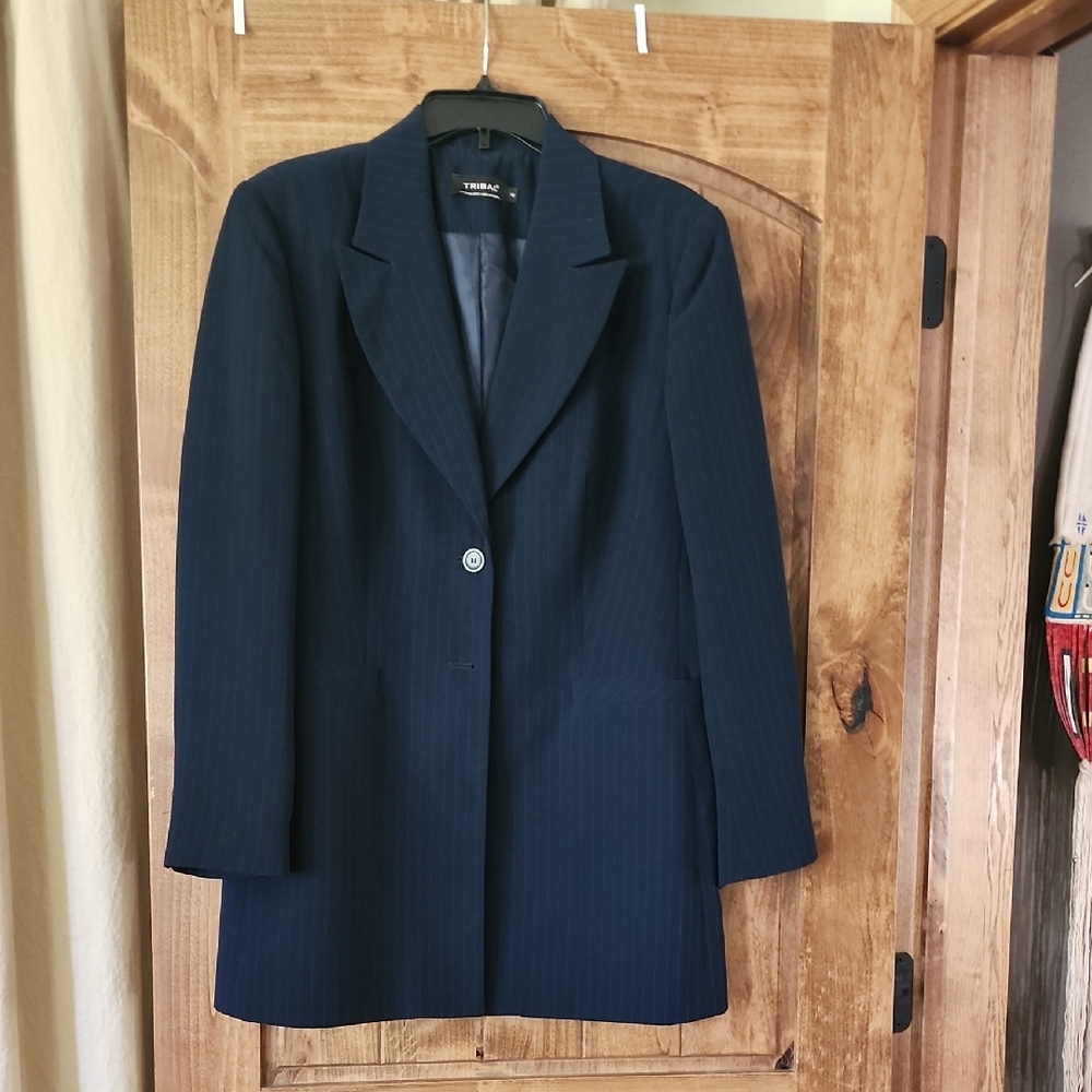 Tribal Blue Blazer Classic Suit Jacket